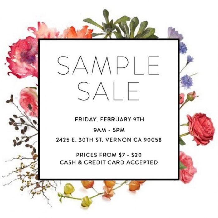 Everly Clothing Sample Sale flyer