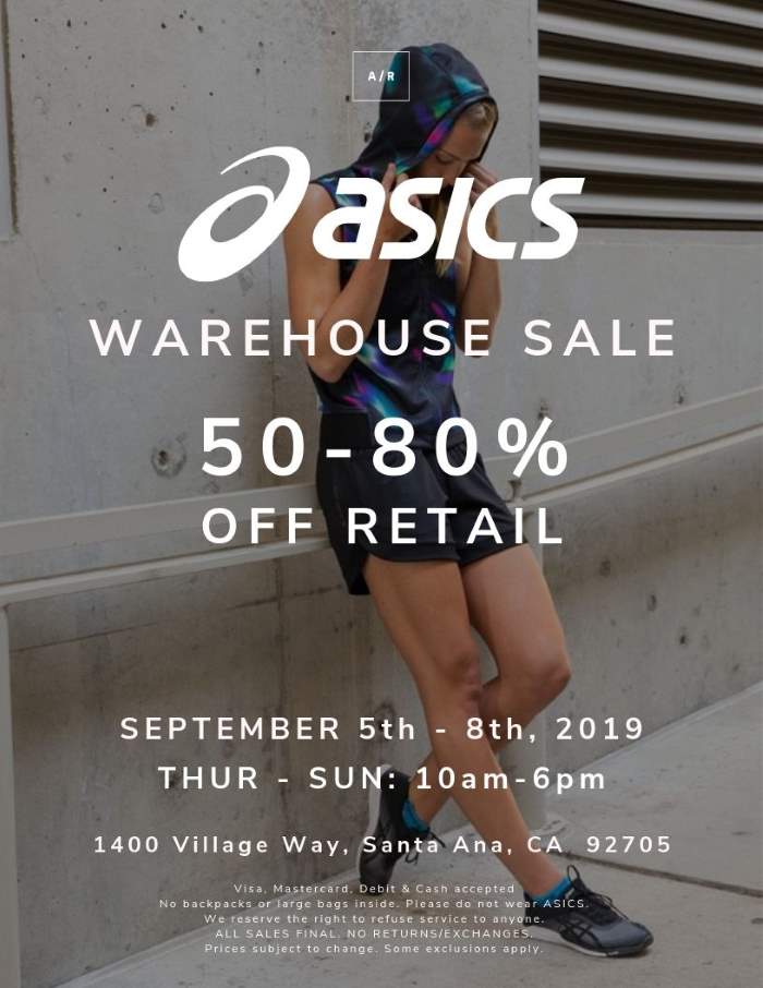 asics warehouse sale 2019